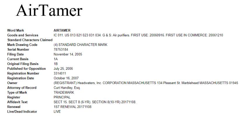 案件號21-cv-6303：AirTamer被Revision Legal, PLLC律所代理，賣家要做好比對，避免陷入侵權糾紛！