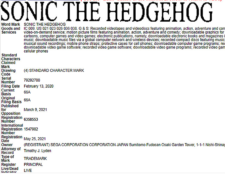 TME律所代理著名漫畫造型SONIC THE HEDGEHOG刺猬索尼克維權，原告品牌方已提出延長限制禁令！