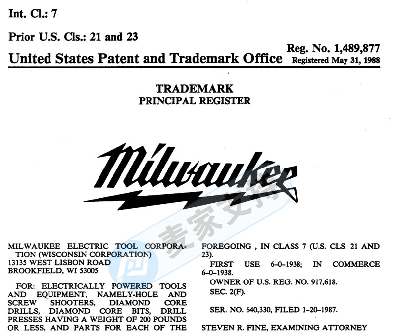 已下發TRO！美國HSP律所代理MILWAUKEE TOOL 美沃奇工具多個商標維權