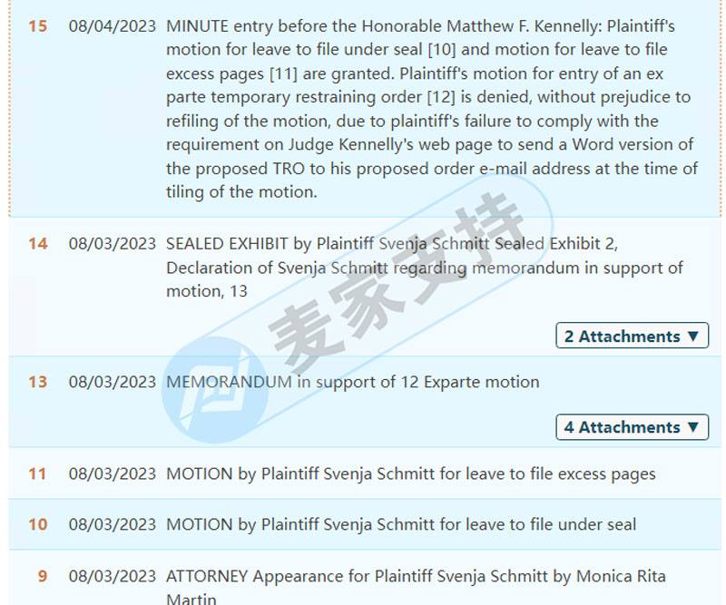 重磅消息！連發三案！德國藝術家Svenja Schmitt首次委托keith律所重拳出擊，暫未TRO凍結！