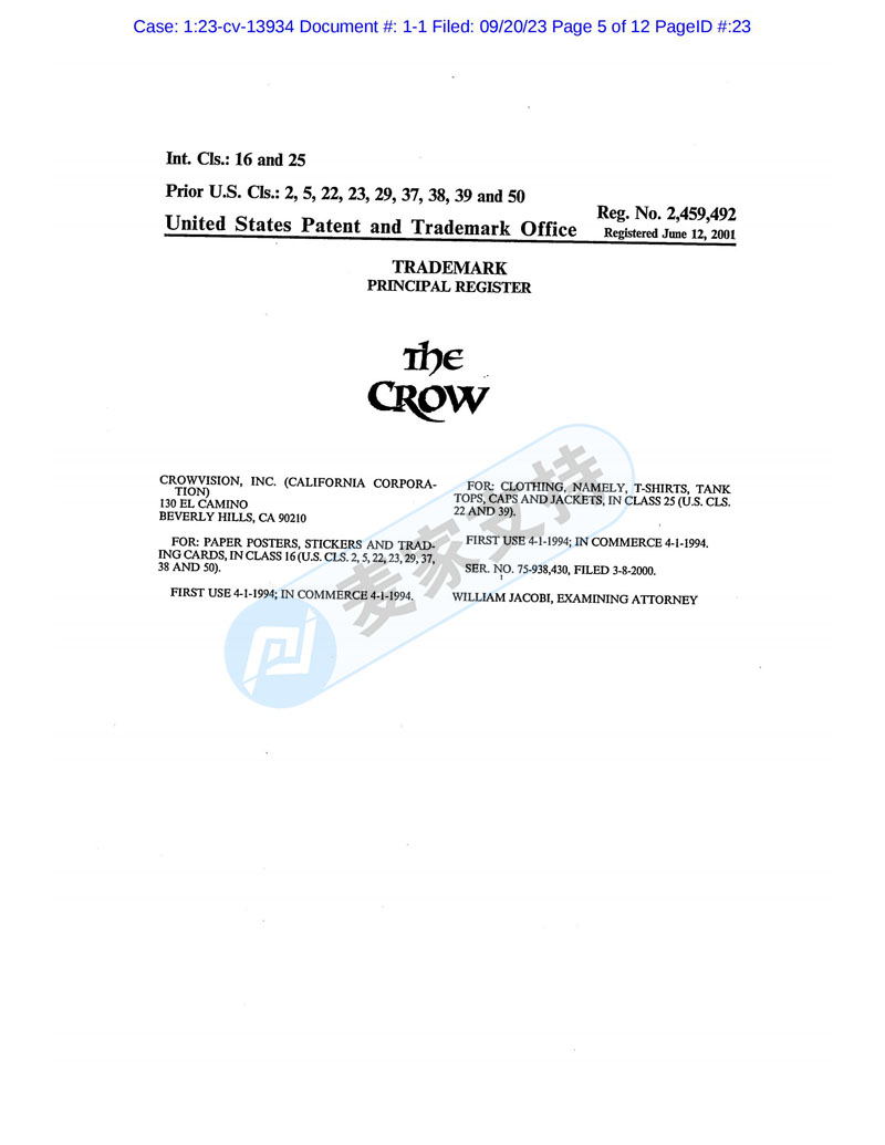 美國TME律所代理The Crow 烏鴉商標+版權再回歸，跨境賣家速排雷