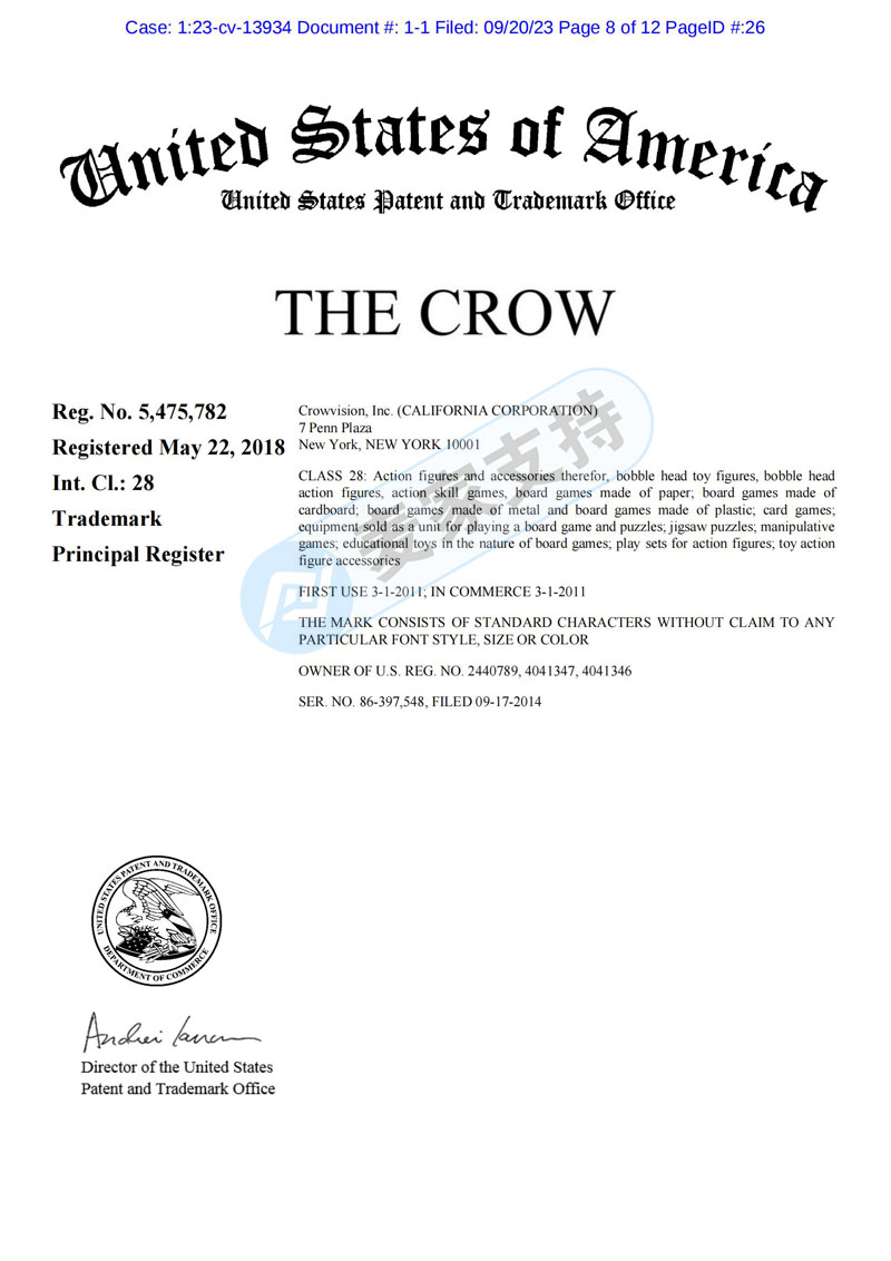 美國TME律所代理The Crow 烏鴉商標+版權再回歸，跨境賣家速排雷