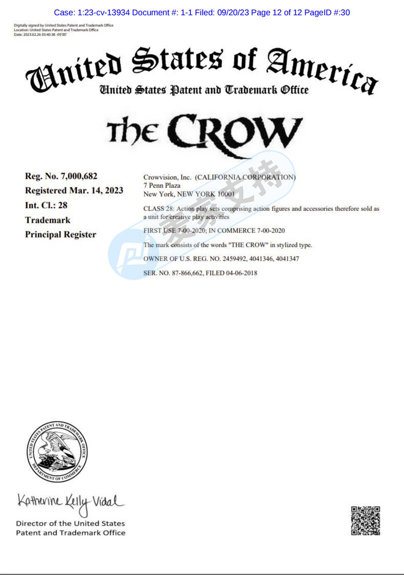 美國TME律所代理The Crow 烏鴉商標+版權再回歸，跨境賣家速排雷