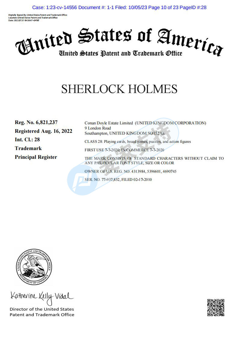 TME律所代理高危詞Sherlock Holmes福爾摩斯再維權(quán)，跨境賣家速排查