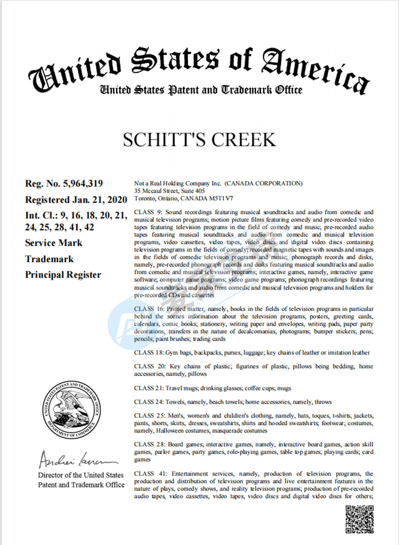 熱門喜劇 SCHITT’S CREEK商標(biāo)+版權(quán)再維權(quán)，BRICKELL 律所代理，跨境賣家可不歡喜，速查！