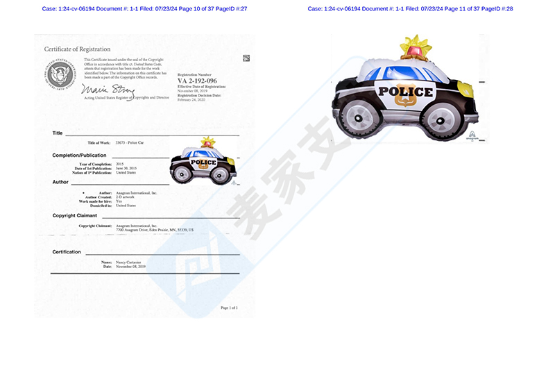 4-cv-06194，Anagram氣球委托keith律所發起維權，氣球商家速查"