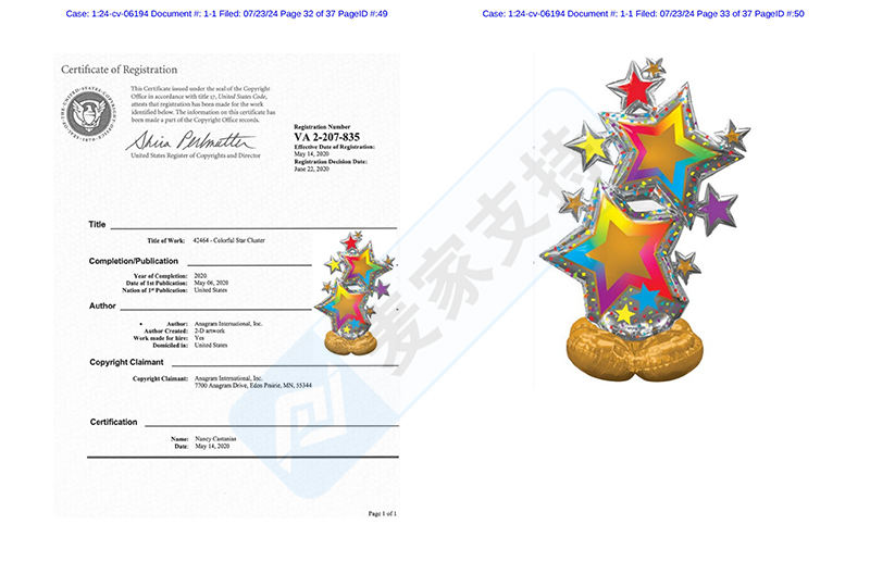 4-cv-06194，Anagram氣球委托keith律所發起維權，氣球商家速查"