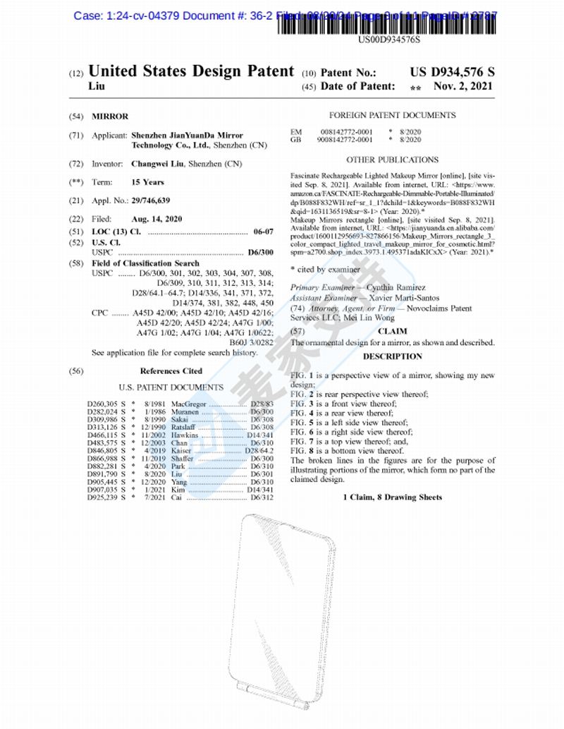 4-cv-07453，Mirror鏡子專利再維權！跨境賣家留意這些專利要避雷"