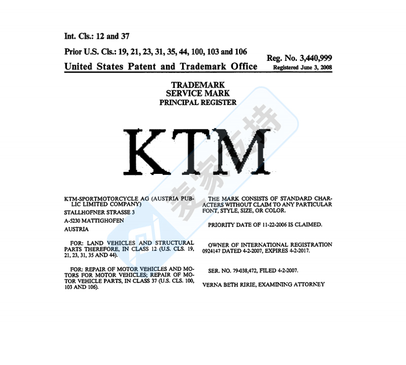 4-cv-07572，KTM摩托維權商標有這些，跨境賣家速看！"